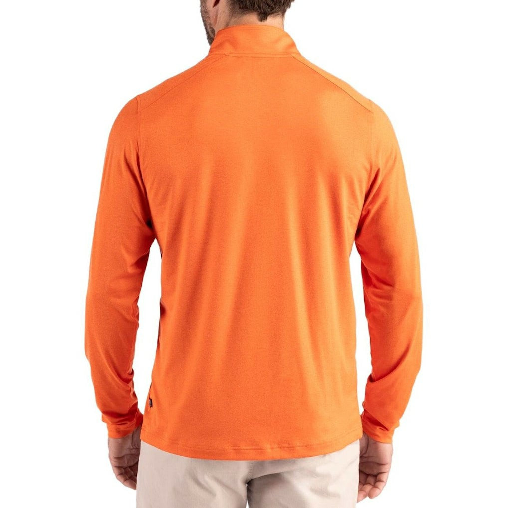 Miami Dolphins Cutter & Buck Coastline Epic Comfort Recycled Quarter-Zip Pullover Orange