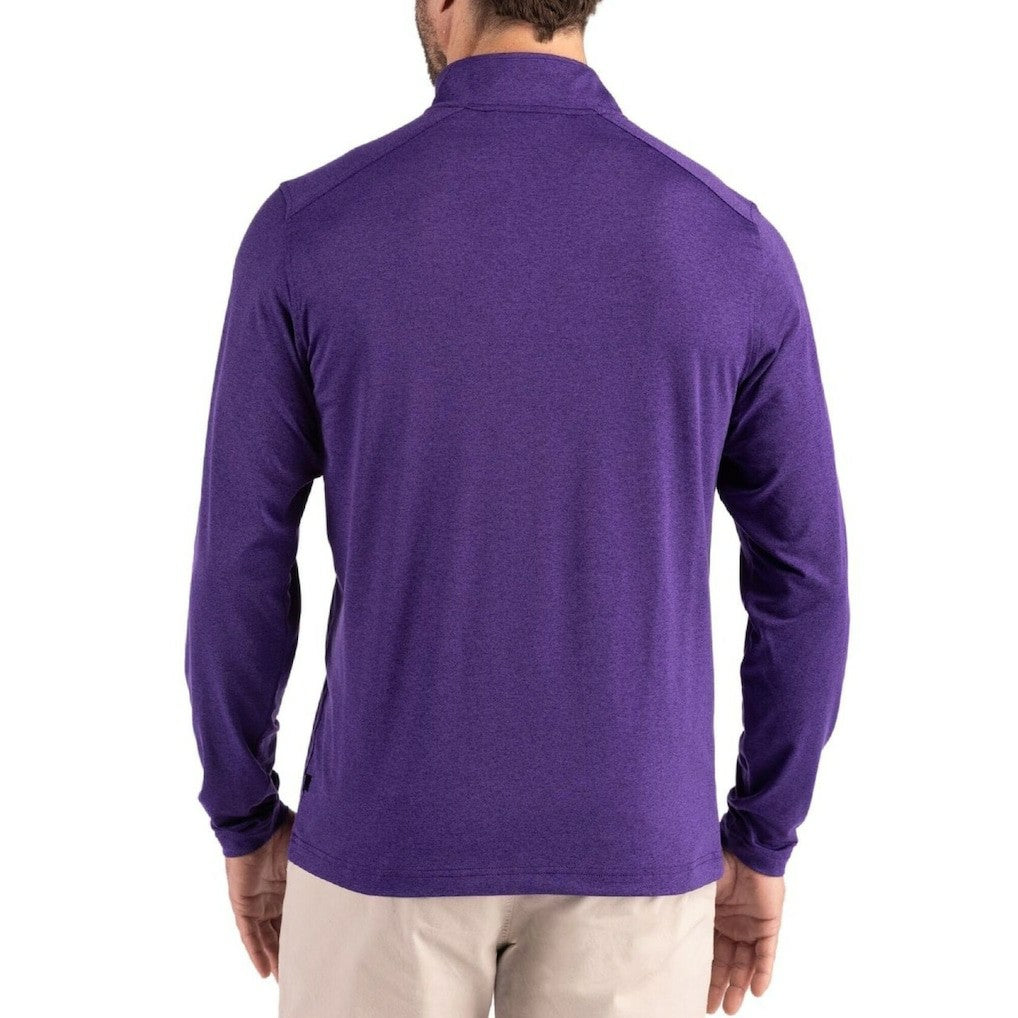 Minnesota Vikings Cutter & Buck Coastline Epic Comfort Recycled Quarter-Zip Pullover Purple