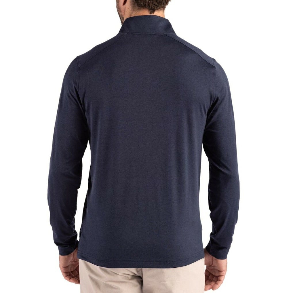 New England Patriots Cutter & Buck Coastline Epic Comfort Recycled Quarter-Zip Pullover Navy