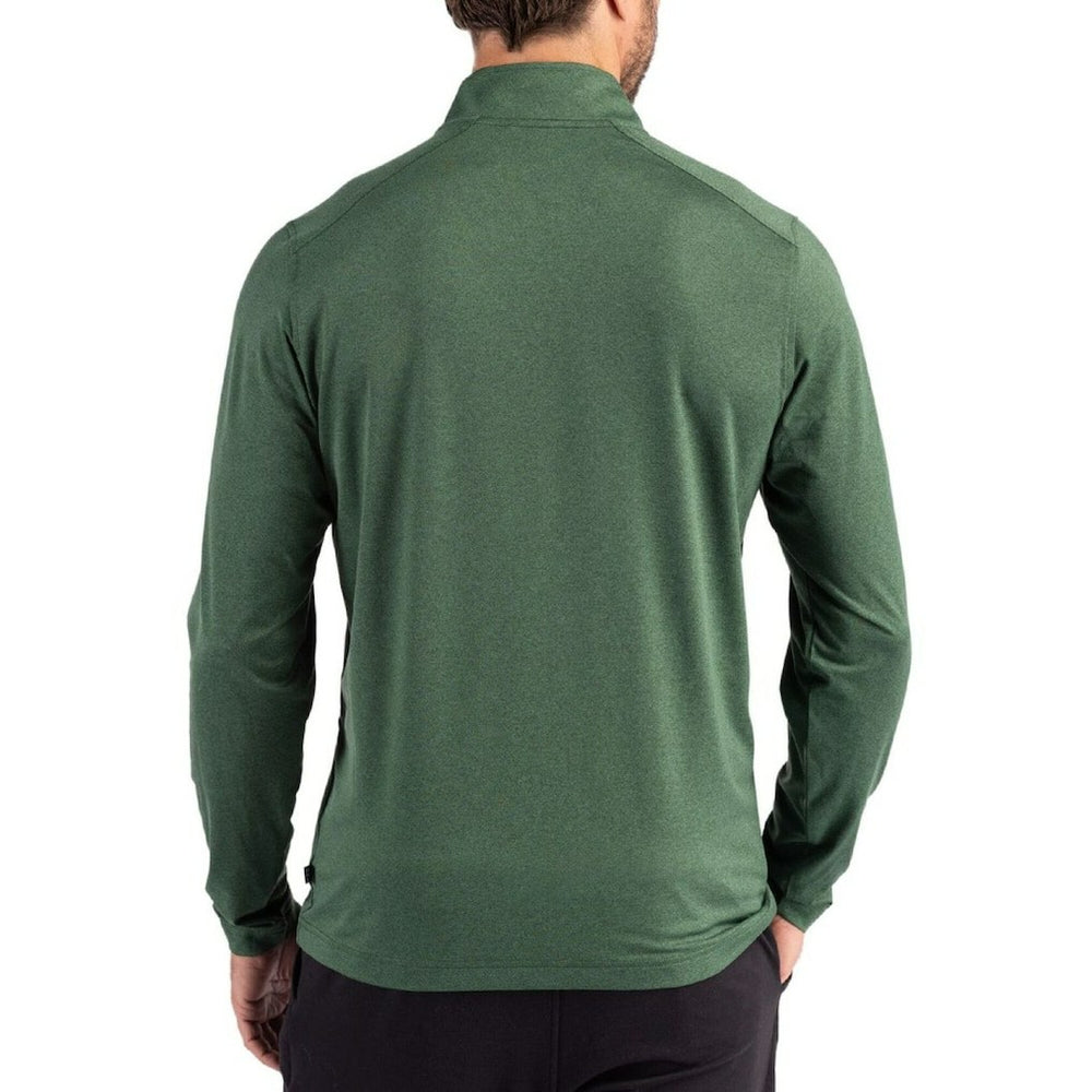 New York Jets Cutter & Buck Coastline Epic Comfort Recycled Quarter-Zip Pullover Green