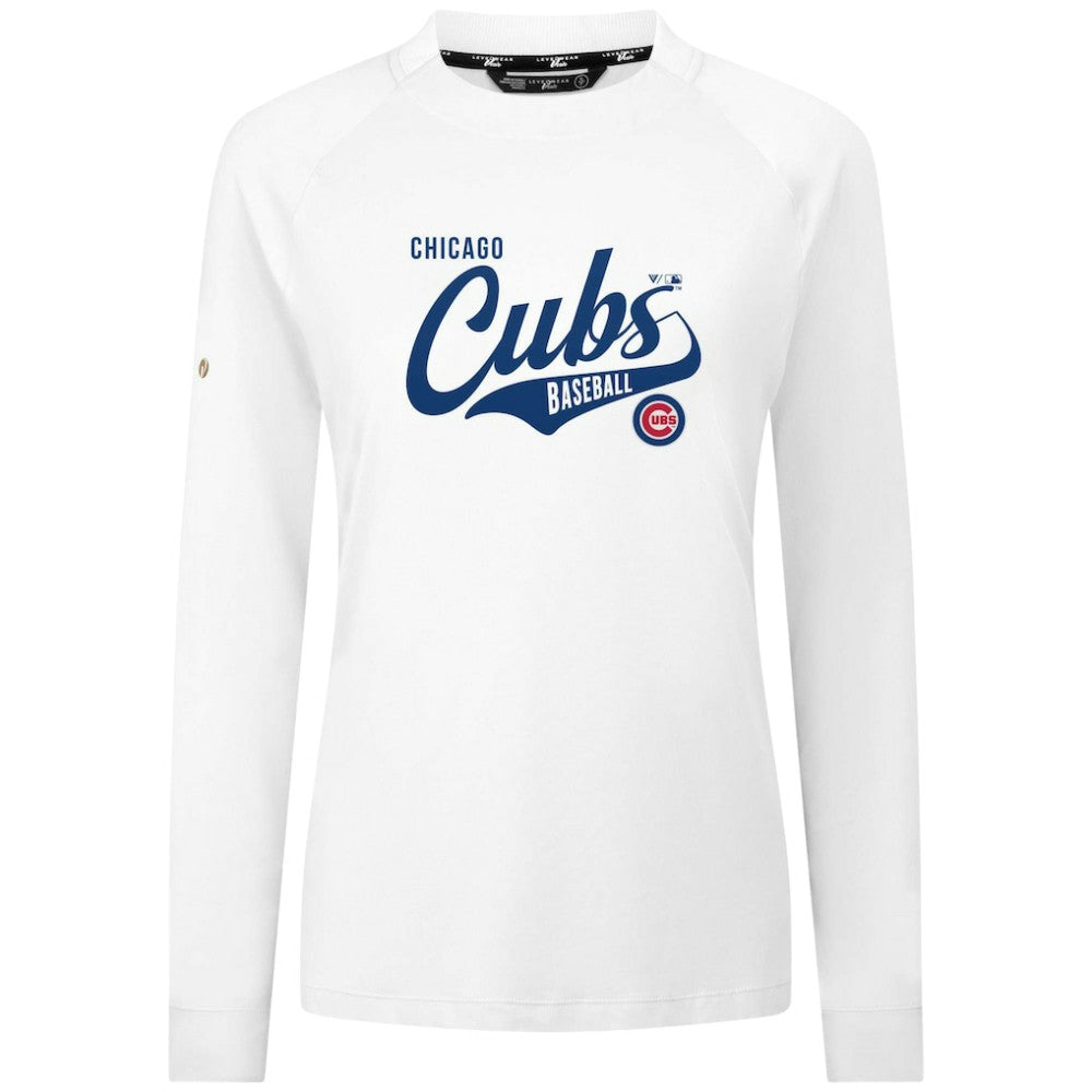 Chicago Cubs Levelwear Women's Slender Glide T-Shirt - White - MLB Lifestyle
