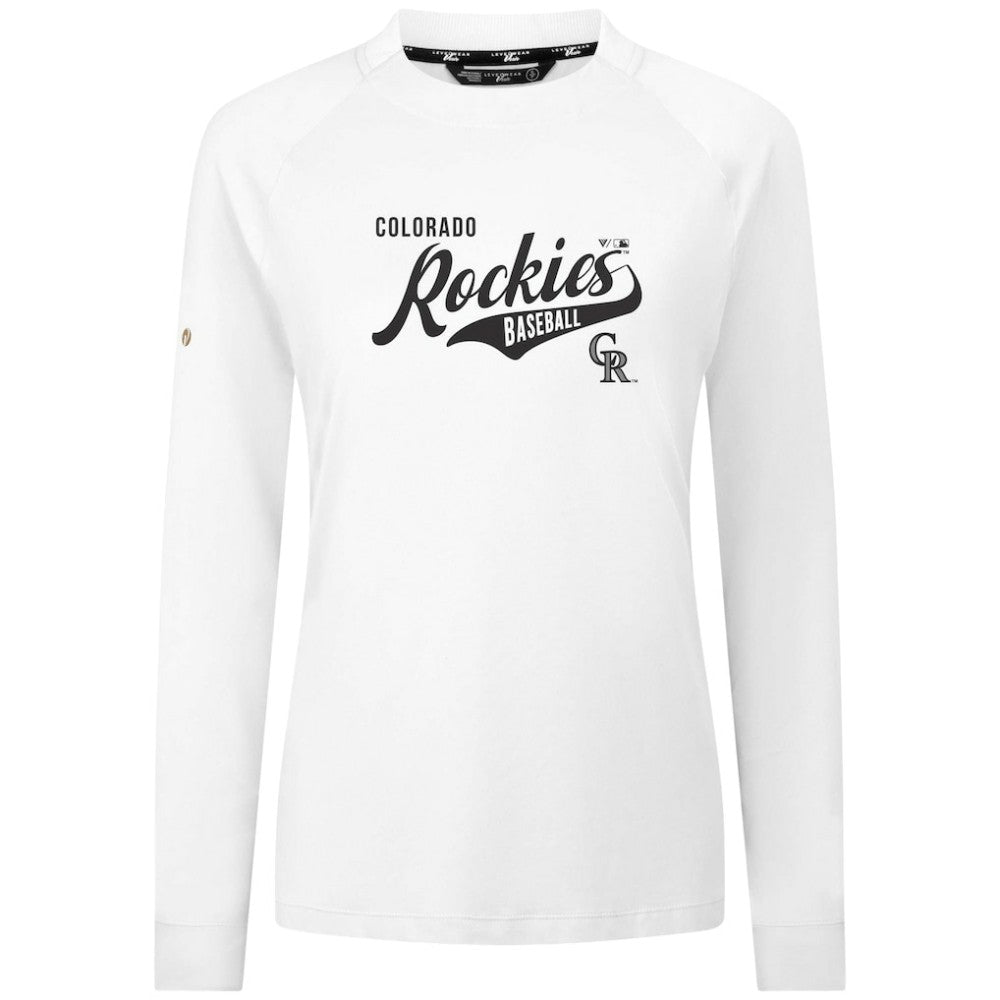 Colorado Rockies Levelwear Women's Slender Glide T-Shirt - White - MLB Sale