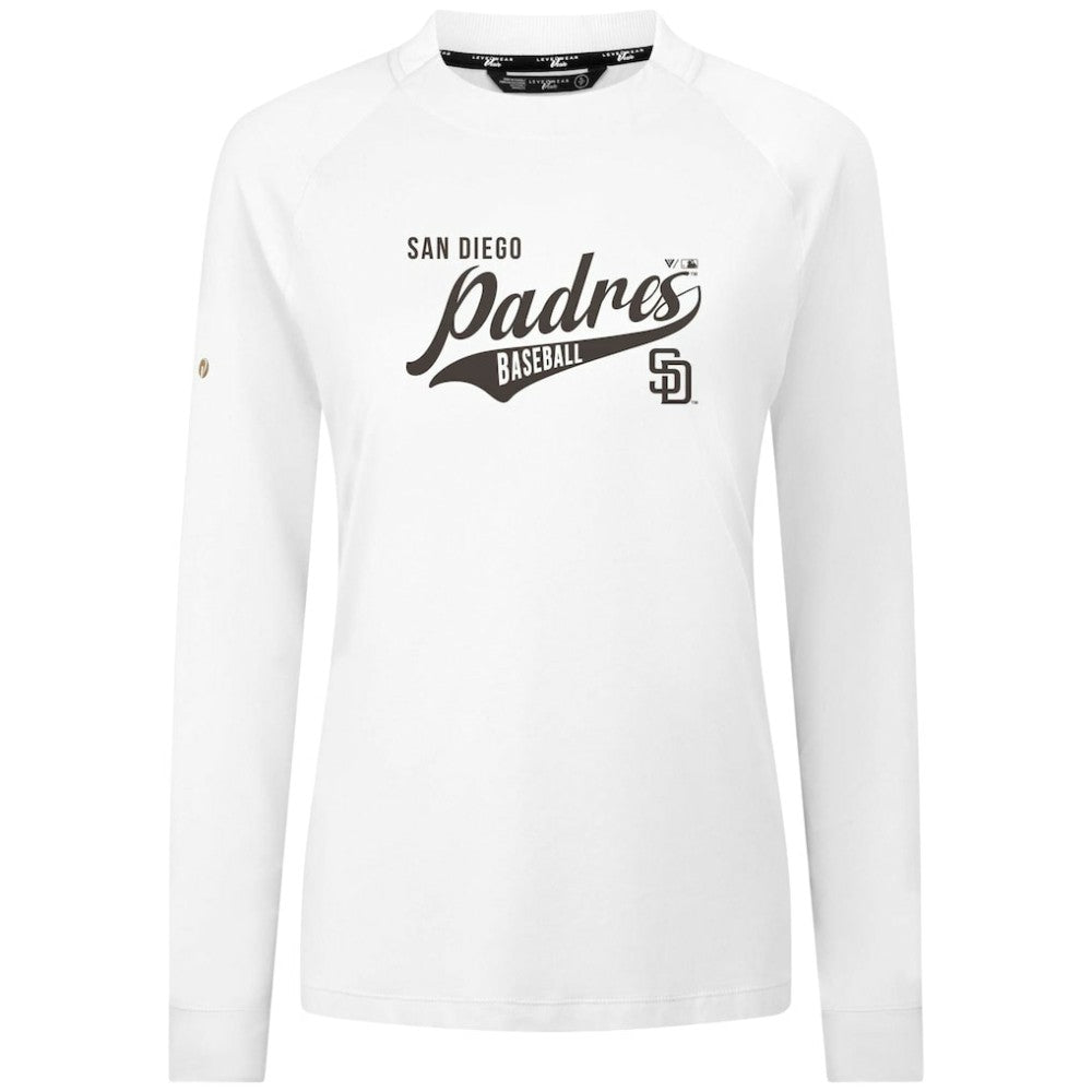 San Diego Padres Levelwear Women's Slender Glide T-Shirt - White - MLB Lifestyle