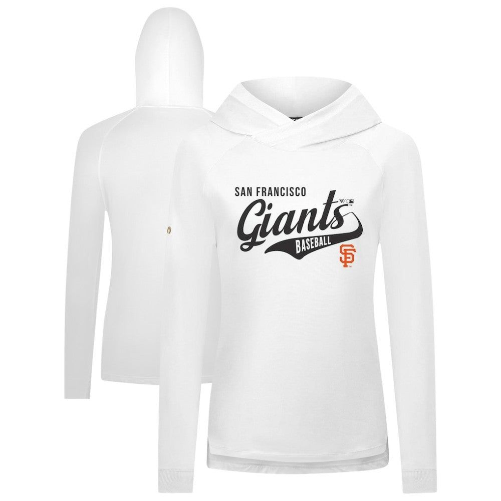 San Francisco Giants Levelwear Women's Slender Glide Raglan Hoodie - White - MLB Discount
