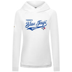 Toronto Blue Jays Levelwear Women's Slender Glide Raglan Hoodie - White - MLB Discount