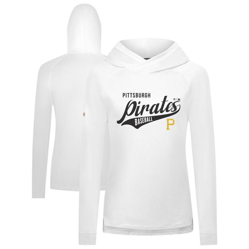 Pittsburgh Pirates Levelwear Women's Slender Glide Raglan Hoodie - White - MLB Discount