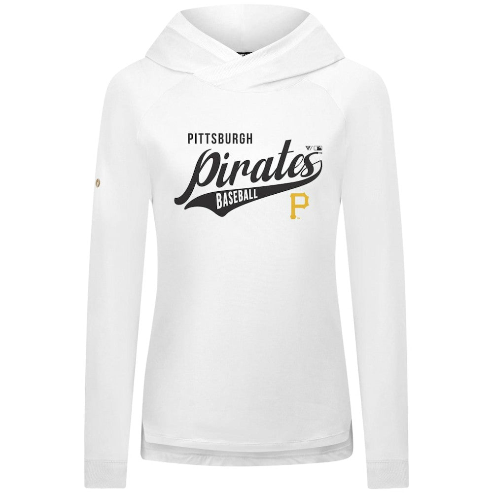 Pittsburgh Pirates Levelwear Women's Slender Glide Raglan Hoodie - White - MLB Discount
