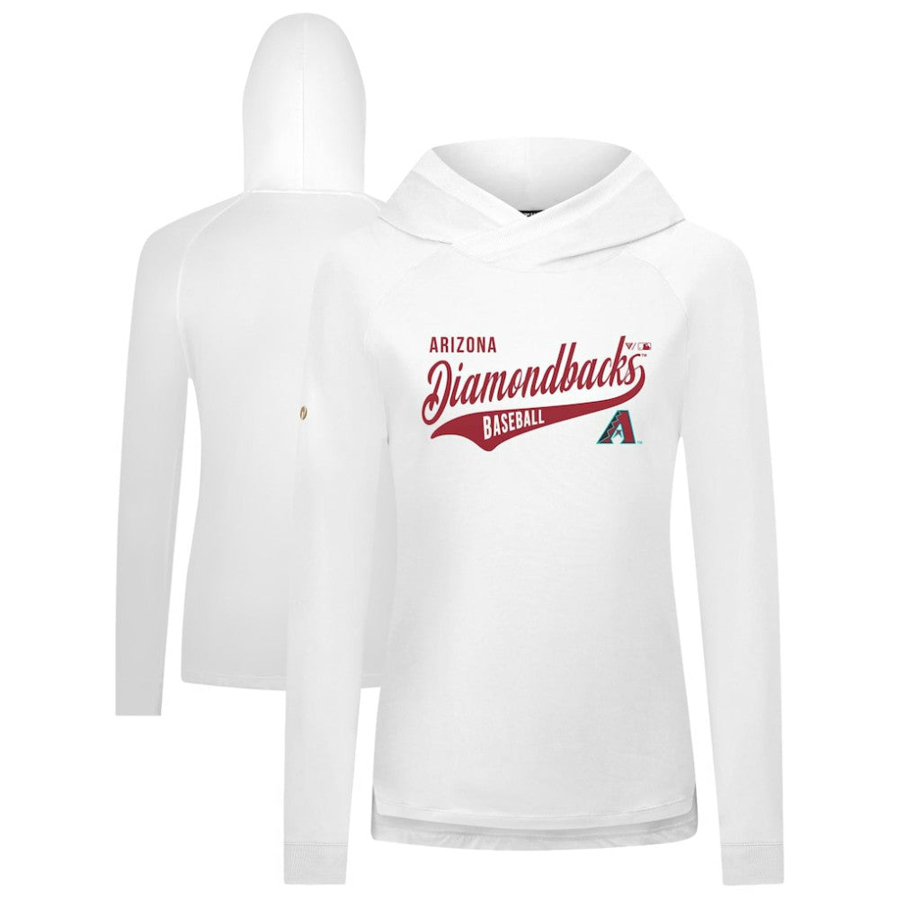 Arizona Diamondbacks Levelwear Women's Slender Glide Raglan Hoodie - White - MLB Discount