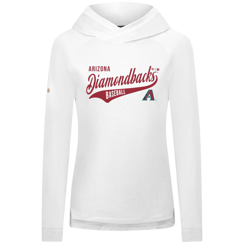 Arizona Diamondbacks Levelwear Women's Slender Glide Raglan Hoodie - White - MLB Discount