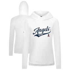 Los Angeles Angels Levelwear Women's Slender Glide Raglan Hoodie - White - MLB Sale