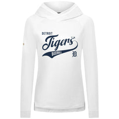 Detroit Tigers Levelwear Women's Slender Glide Raglan Hoodie - White - MLB Lifestyle