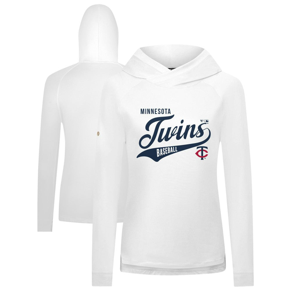 Minnesota Twins Levelwear Women's Slender Glide Raglan Hoodie - White - MLB Online