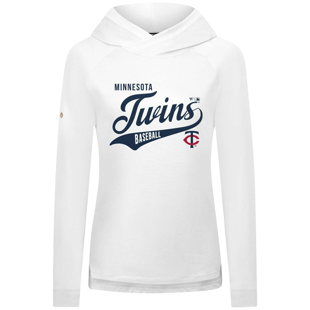 Minnesota Twins Levelwear Women's Slender Glide Raglan Hoodie - White - MLB Online
