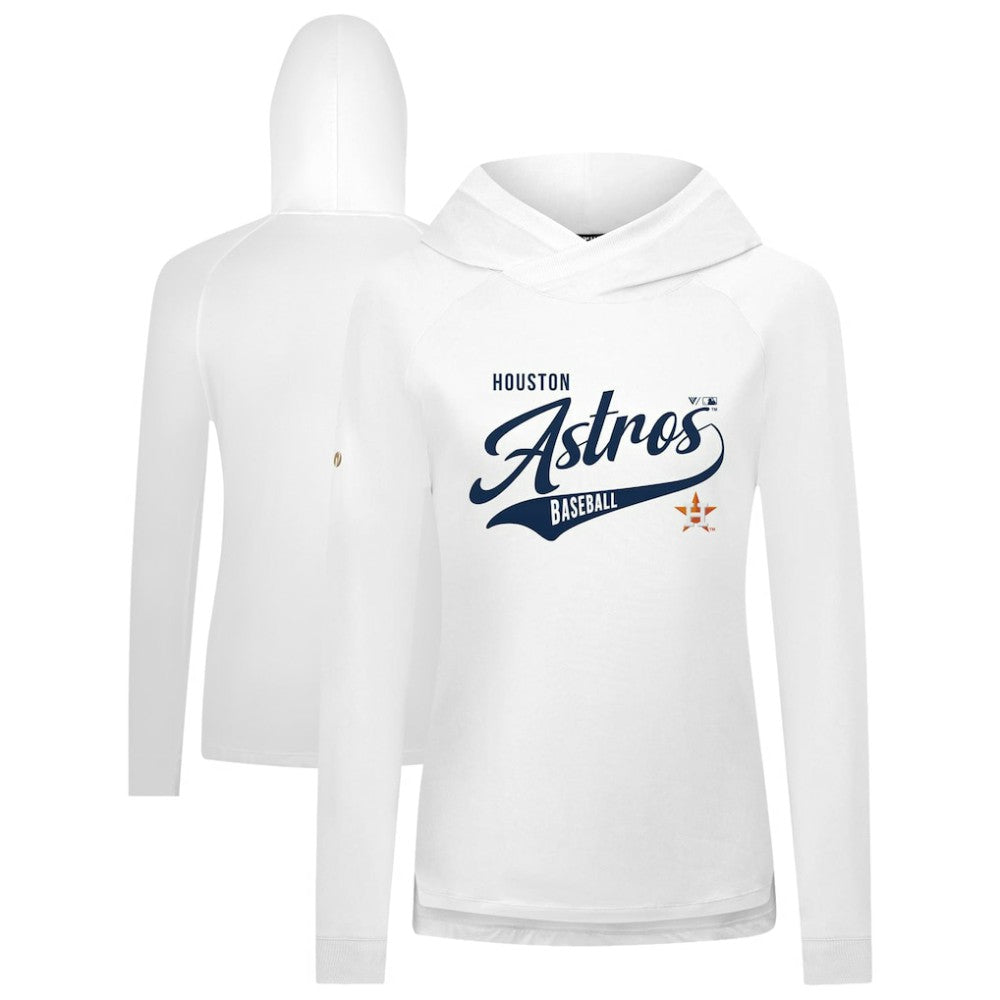 Houston Astros Levelwear Women's Slender Glide Raglan Hoodie - White - MLB Lifestyle