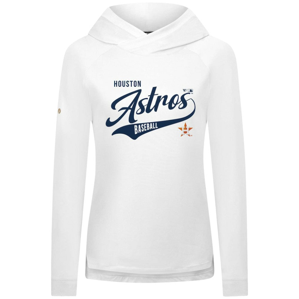 Houston Astros Levelwear Women's Slender Glide Raglan Hoodie - White - MLB Lifestyle