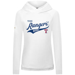 Texas Rangers Levelwear Women's Slender Glide Raglan Hoodie - White - MLB Sale