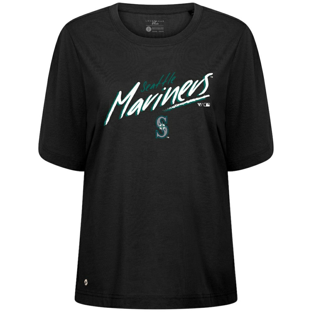 Seattle Mariners Levelwear Women's Bloom Sizzle T-Shirt - Black - MLB Discount