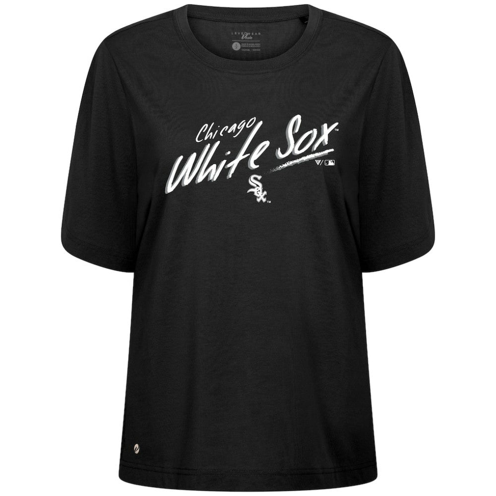 Chicago White Sox Levelwear Women's Bloom Sizzle T-Shirt - Black - MLB Lifestyle