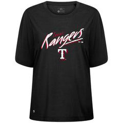 Texas Rangers Levelwear Women's Bloom Sizzle T-Shirt - Black - MLB Lifestyle