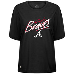 Atlanta Braves Levelwear Women's Bloom Sizzle T-Shirt - Black - MLB on Sale