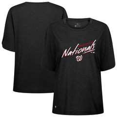 Washington Nationals Levelwear Women's Bloom Sizzle T-Shirt - Black - MLB Discount
