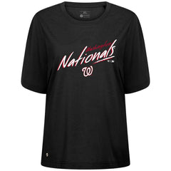 Washington Nationals Levelwear Women's Bloom Sizzle T-Shirt - Black - MLB Discount