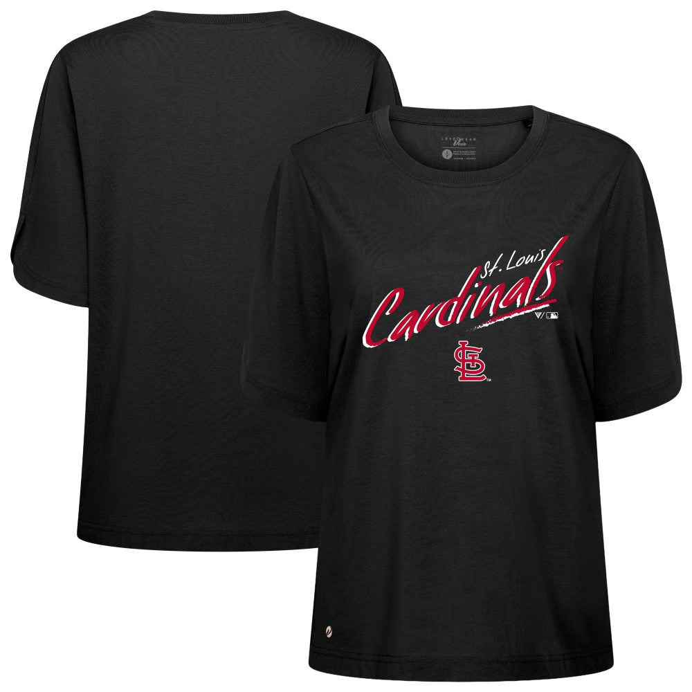 St. Louis Cardinals Levelwear Women's Bloom Sizzle T-Shirt - Black - MLB Discount