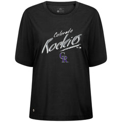 Colorado Rockies Levelwear Women's Bloom Sizzle T-Shirt - Black - MLB Lifestyle