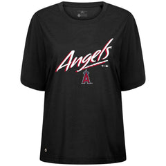 Los Angeles Angels Levelwear Women's Bloom Sizzle T-Shirt - Black - MLB Discount