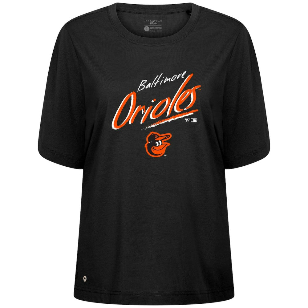 Baltimore Orioles Levelwear Women's Bloom Sizzle T-Shirt - Black - MLB Sale