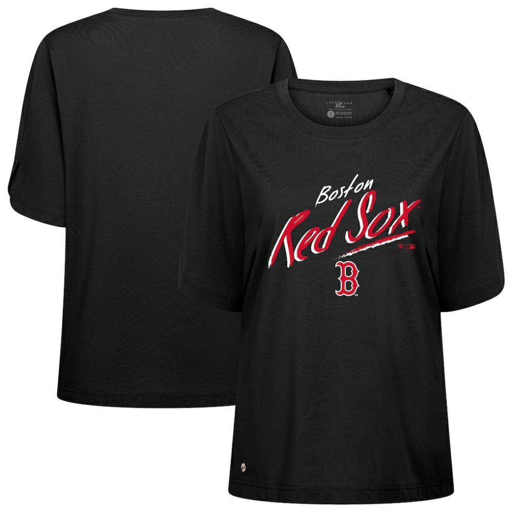 Boston Red Sox Levelwear Women's Bloom Sizzle T-Shirt - Black - MLB Sale