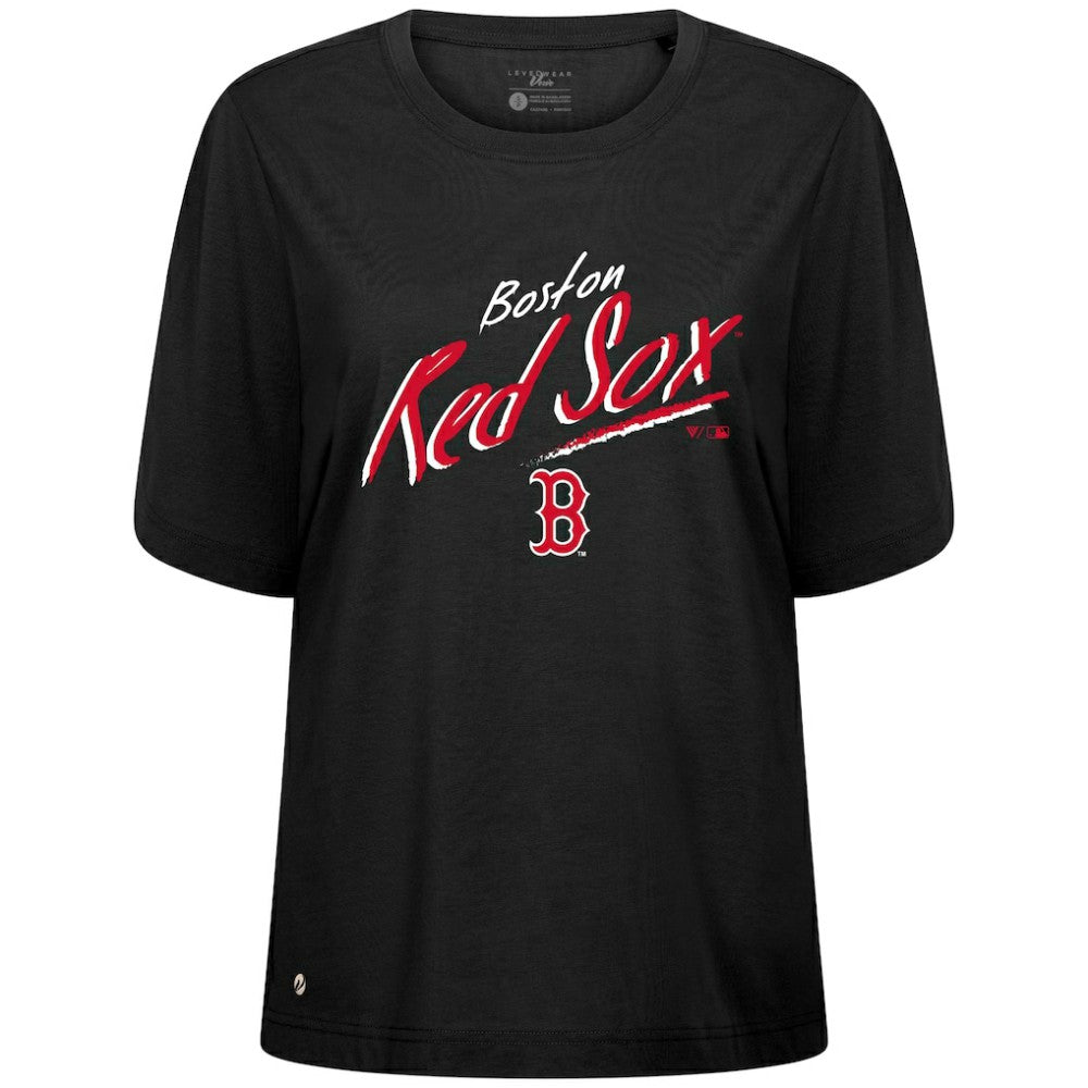 Boston Red Sox Levelwear Women's Bloom Sizzle T-Shirt - Black - MLB Sale