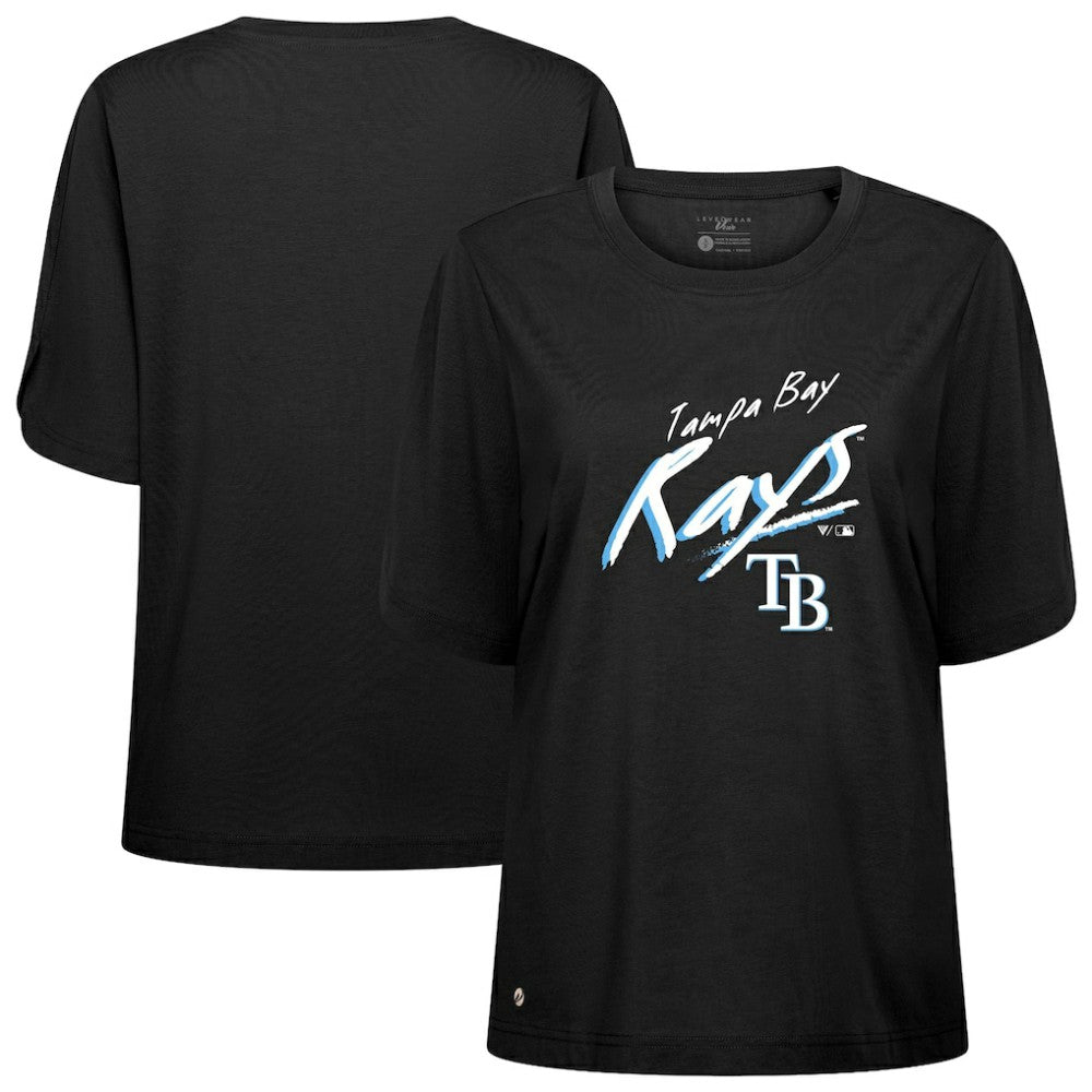 Tampa Bay Rays Levelwear Women's Bloom Sizzle T-Shirt - Black - MLB on Sale
