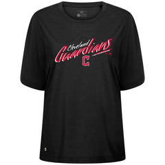 Cleveland Guardians Levelwear Women's Bloom Sizzle T-Shirt - Black - MLB Sale