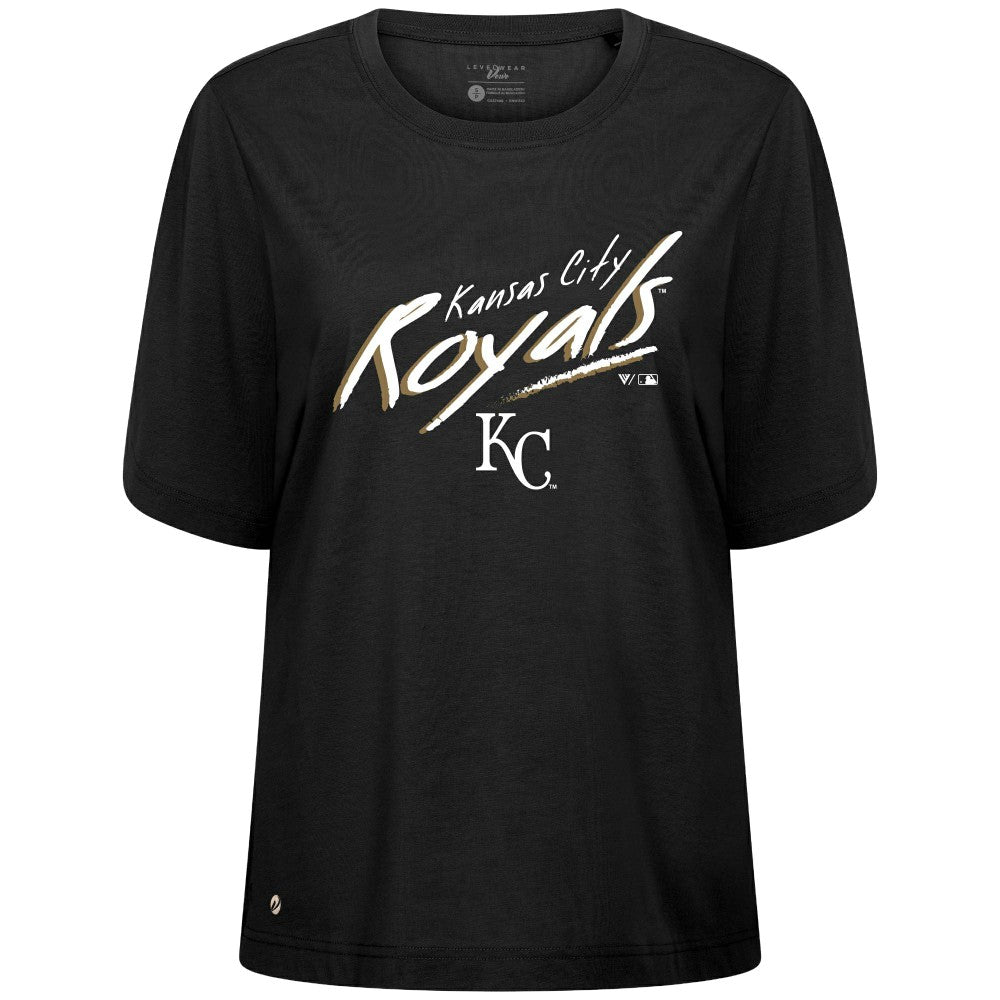Kansas City Royals Levelwear Women's Bloom Sizzle T-Shirt - Black - MLB Online