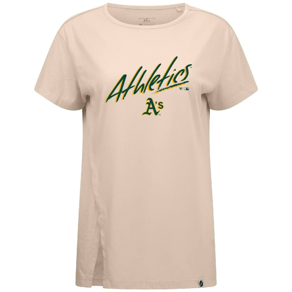 Athletics Levelwear Women's Influx Sizzle T-Shirt - Khaki - MLB Sale