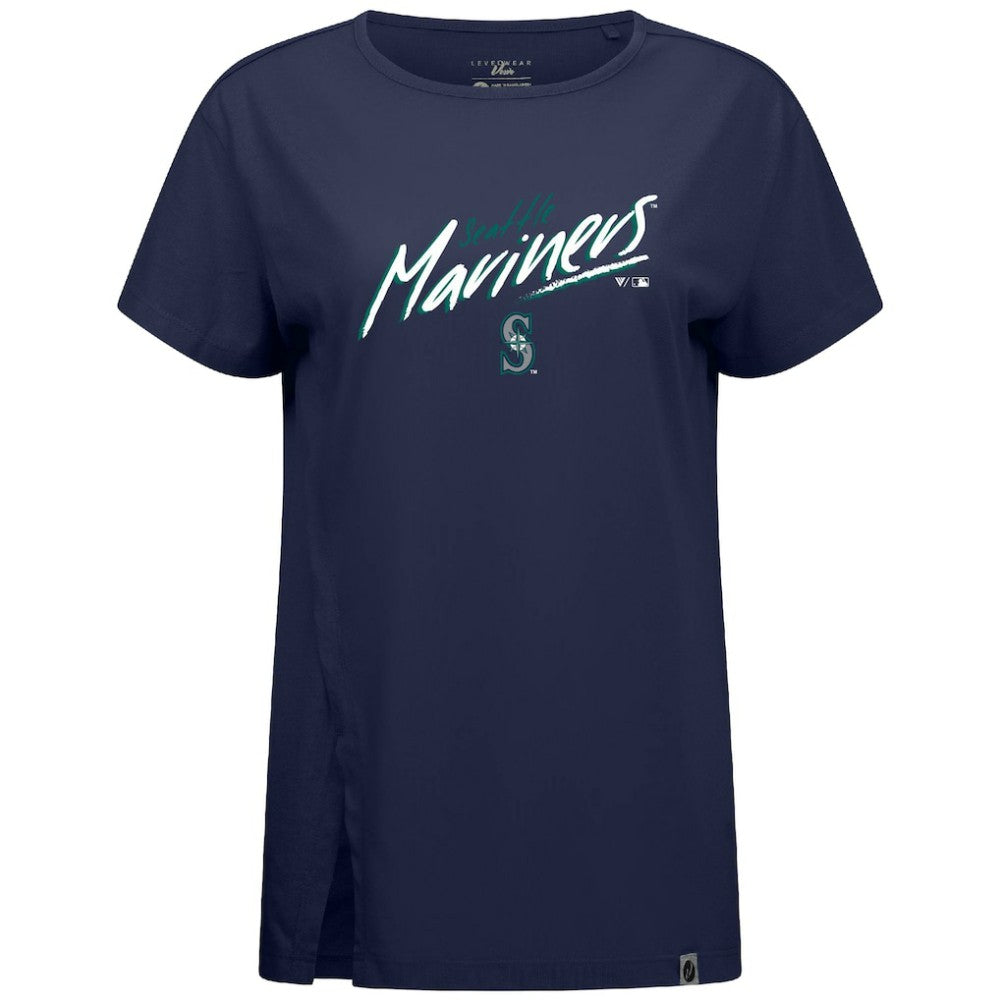 Seattle Mariners Levelwear Women's Influx Sizzle T-Shirt - Navy - MLB Lifestyle