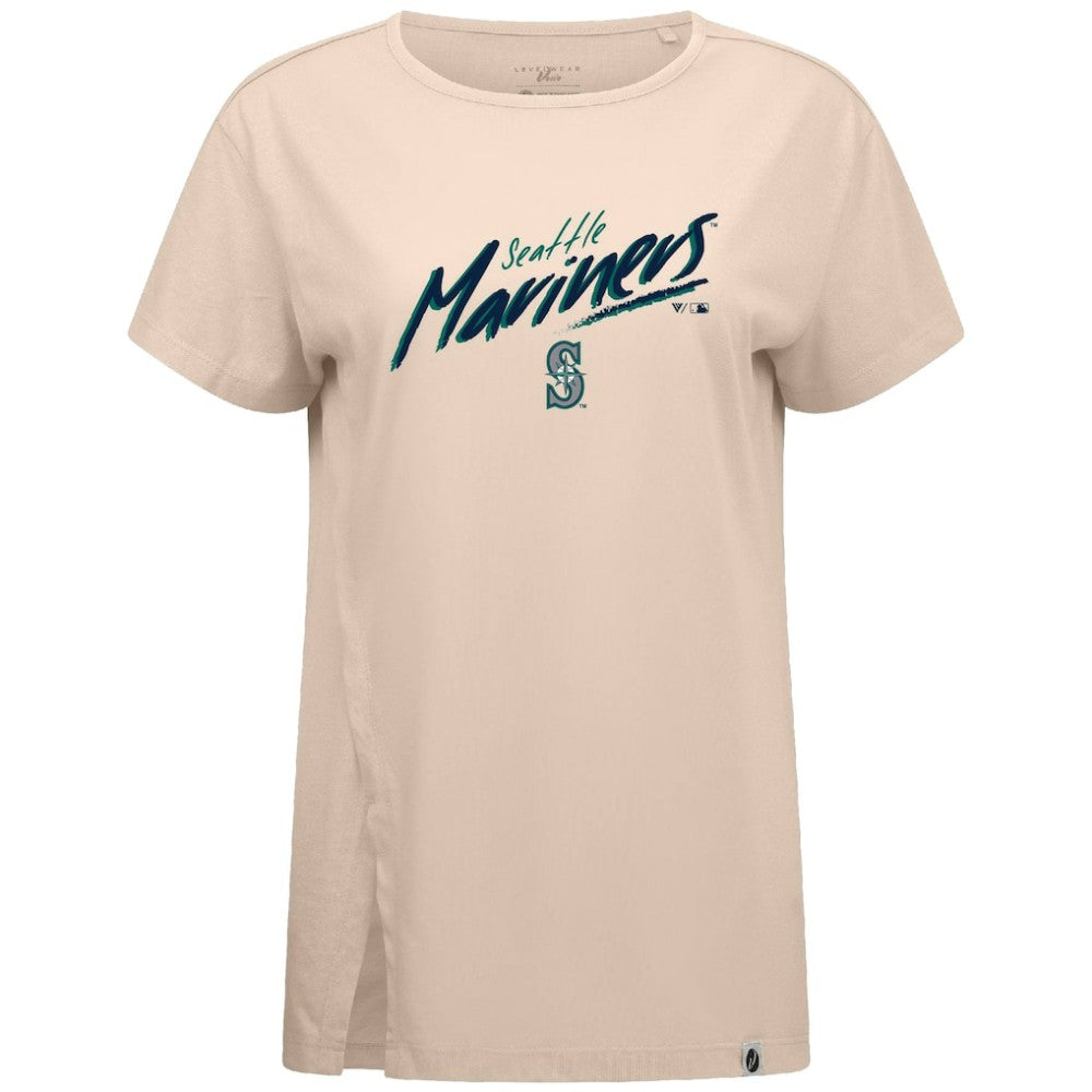 Seattle Mariners Levelwear Women's Influx Sizzle T-Shirt - Khaki - MLB Sale