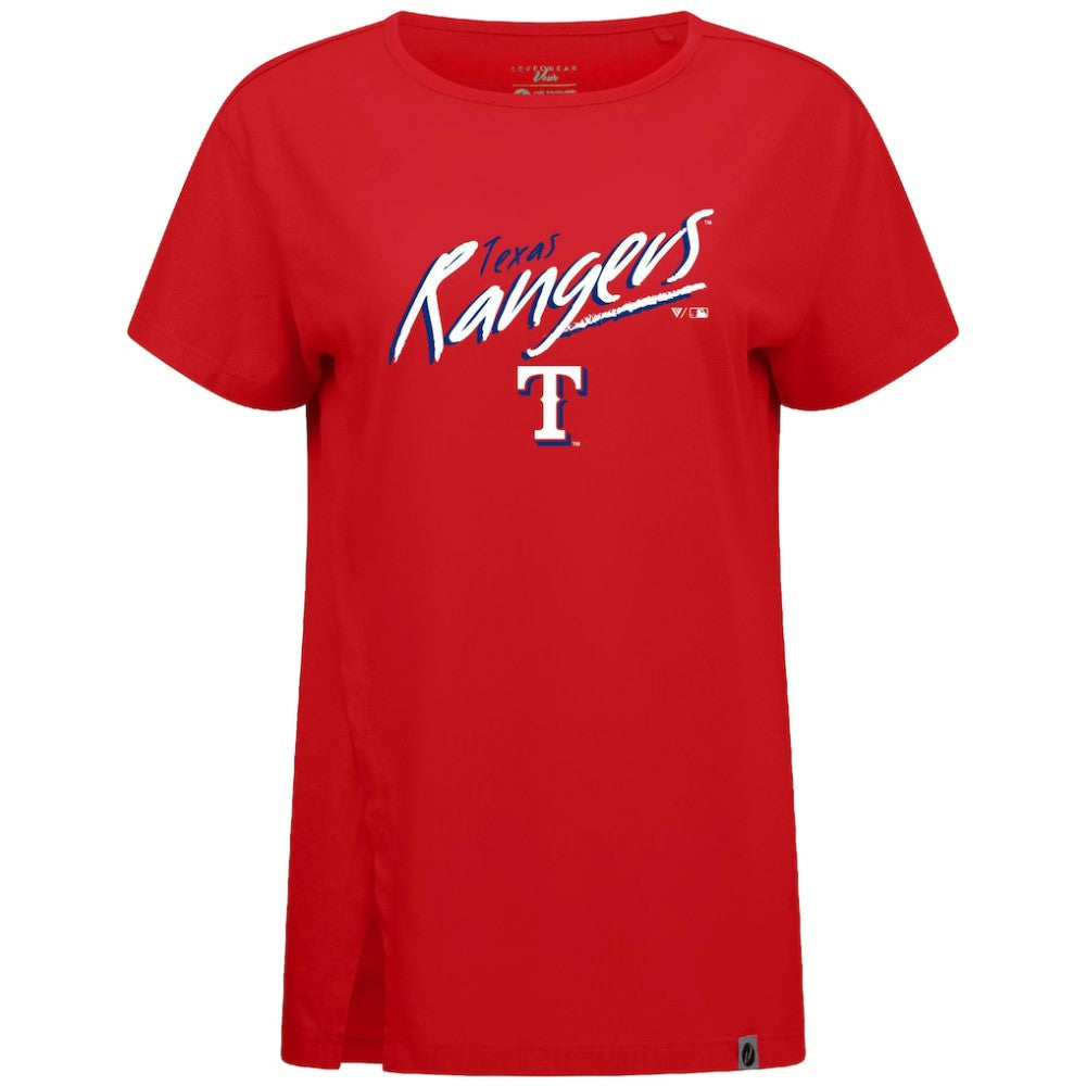 Texas Rangers Levelwear Women's Influx Sizzle T-Shirt - Red - MLB on Sale