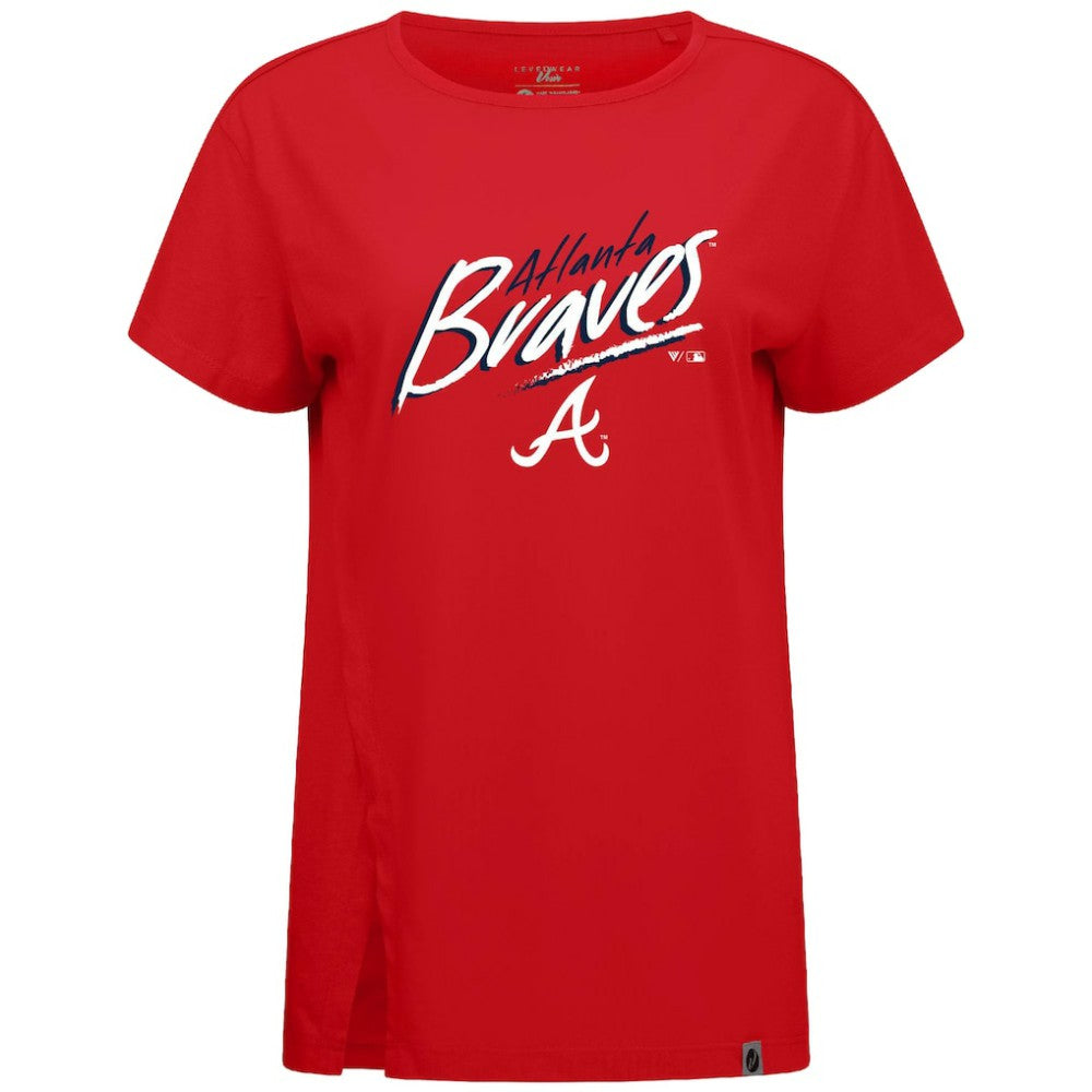 Atlanta Braves Levelwear Women's Influx Sizzle T-Shirt - Red - MLB Lifestyle