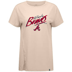 Atlanta Braves Levelwear Women's Influx Sizzle T-Shirt - Khaki - MLB Lifestyle
