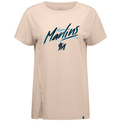 Miami Marlins Levelwear Women's Influx Sizzle T-Shirt - Khaki - MLB Discount