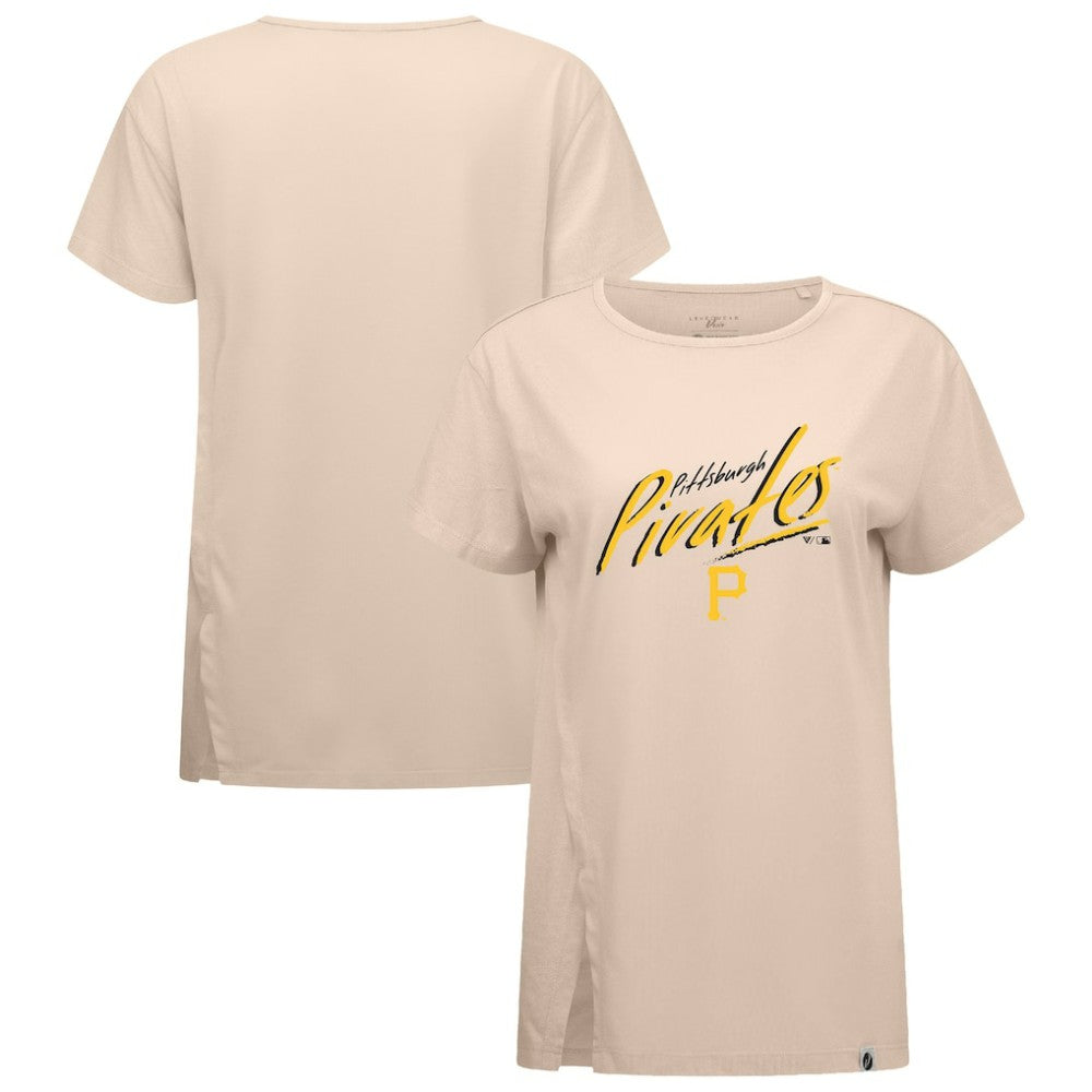 Pittsburgh Pirates Levelwear Women's Influx Sizzle T-Shirt - Khaki - MLB Lifestyle