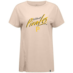 Pittsburgh Pirates Levelwear Women's Influx Sizzle T-Shirt - Khaki - MLB Lifestyle