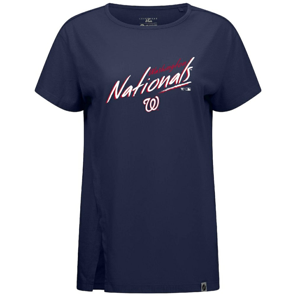 Washington Nationals Levelwear Women's Influx Sizzle T-Shirt - Navy - MLB Sale