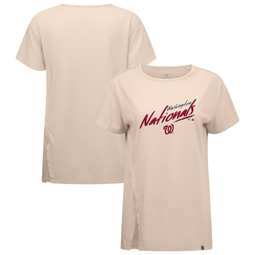 Washington Nationals Levelwear Women's Influx Sizzle T-Shirt - Khaki - MLB Sale