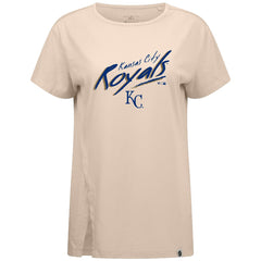 Kansas City Royals Levelwear Women's Influx Sizzle T-Shirt - Khaki - MLB Discount