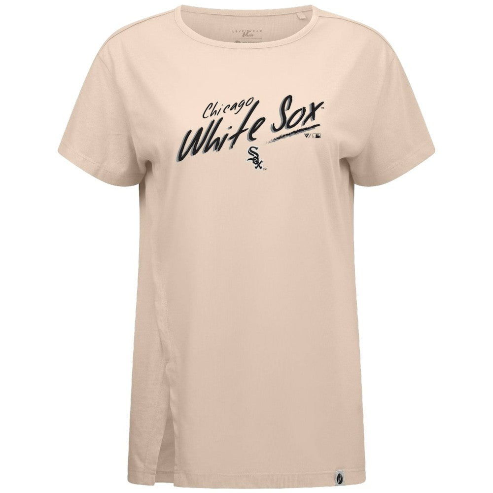 Chicago White Sox Levelwear Women's Influx Sizzle T-Shirt - Khaki - MLB Discount