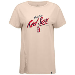 Boston Red Sox Levelwear Women's Influx Sizzle T-Shirt - Khaki - MLB on Sale