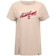 Cleveland Guardians Levelwear Women's Influx Sizzle T-Shirt - Khaki - MLB Discount
